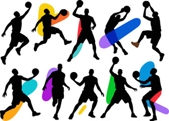 Basketball Style Set: Dynamic Silhouettes in Motion