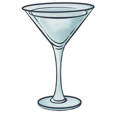 Illustration of an Empty Martini Glass