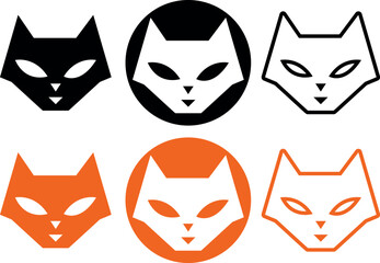 CAT FACE AS ICON FOR HALLOWEEN