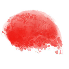 Red Watercolor Brushstroke Speech Bubble 