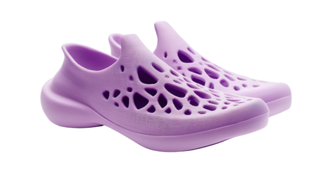 Futuristic 3D printed shoes, Transparent background, PNG file