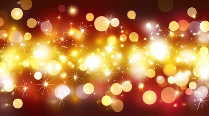 Festive background of twinkling lights and sparkling bokeh.