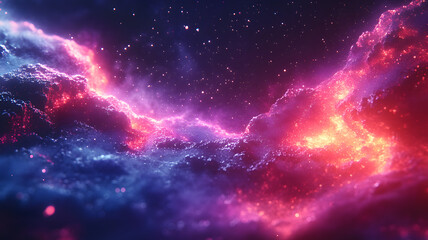 Cosmic nebula pink blue stellar cloudscape fantasy