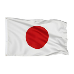 Japanese rising sun flag white with red circle, minimalist design clear, fabric texture visible, professional lighting setup, isolated transparent, high resolution commercial, clean geometric precisio