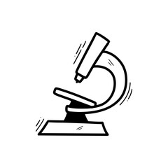 Hand Drawn Microscope Illustration. Doodle Vector. Isolated on White Background - EPS 10 Vector