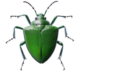 Green stink bug with shield shape Transparent background, PNG file