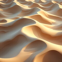 Obraz premium Wavy 3D lines forming smooth sand dune patterns with golden light background