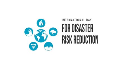 international day for disaster risk reduction video animation concept