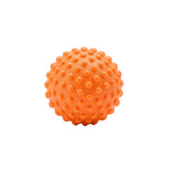 Orange Spiky Ball, Playful, Sensory Toy, Isolated on Transparent Background
