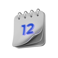 3D Metallic Calendar Icon – Futuristic Planner Symbol for Event and Date UI