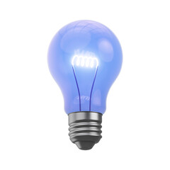 3D Metallic Light Bulb Icon – Futuristic Idea and Innovation Symbol