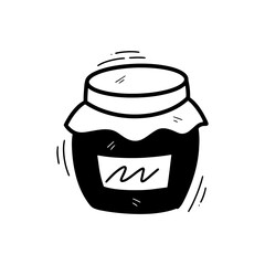 Hand Drawn Jam Illustration. Doodle Vector. Isolated on White Background - EPS 10 Vector