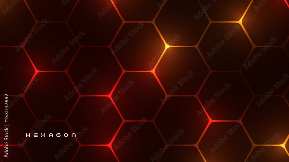 Poster hexagonal gaming honeycomb abstract background. hexagon technology futuristic dark vector abstract b