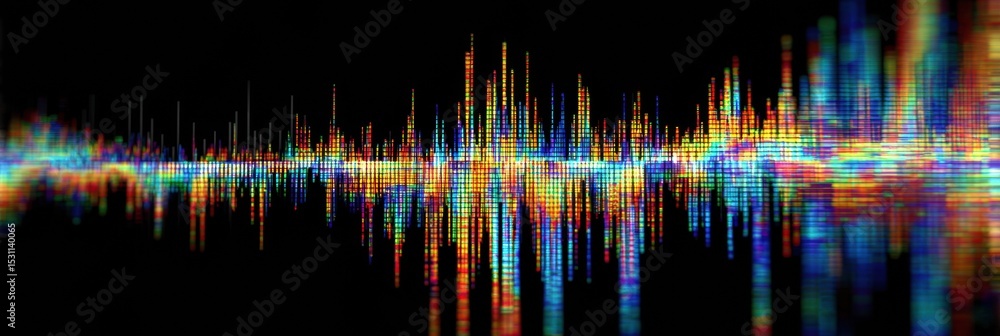 Poster Server Request Timeout Screen Displaying Abstract Error Waveform With Colorful Visual Representation