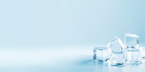  Ice cubes on surface banner