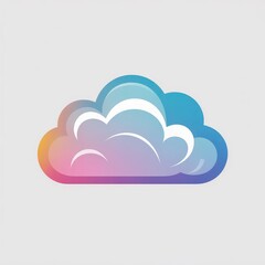 3D Abstract AI Clouds with Soft Color Gradient and Shadow