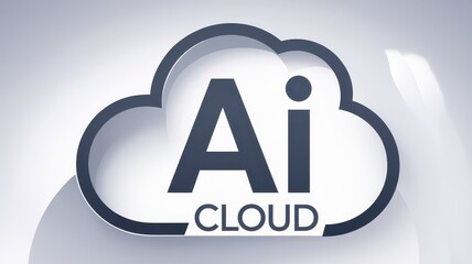 3D Abstract AI Clouds with Soft Color Gradient and Shadow