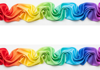 Tissu en soie drap&eacute; en vagues arc-en-ciel