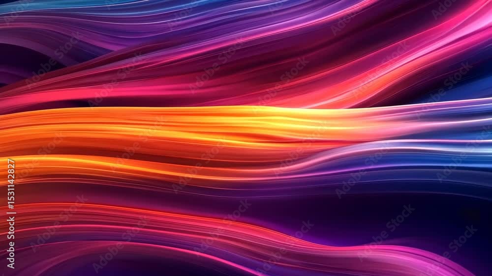 Poster vivid colorful light trails moving in fluid dynamic patterns