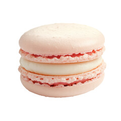 Exquisite French Macaron Delight: A close-up shot of a delicate, pastel pink French macaron, with its perfectly smooth shell and a creamy, flavorful filling, promising a moment of sweet indulgence.