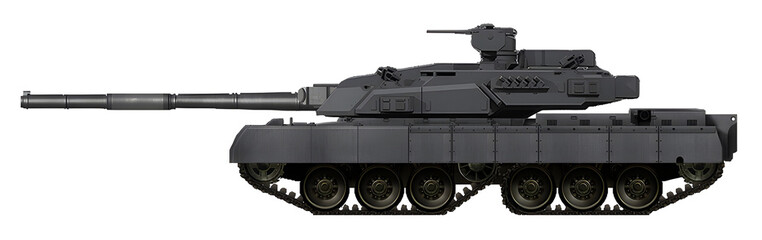 AMTT-40 (The concept of a new MBT based on a chassis with tandem tracks, a new turret and a 125mm gun) © Tikros