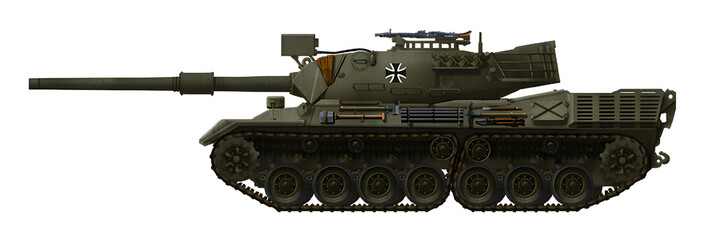 Leopard 1T4 (MBT concept based on the Leopard 1 tank, using a chassis with tandem tracks) © Tikros
