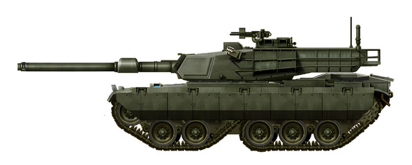 M74T (MBT concept based on the M74 tank, using a chassis with a tandem track arrangement) © Tikros