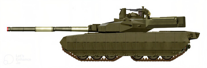 Obj-480T(MBT concept based on the Oplot-M tank, using a chassis with tandem tracks and a turret with an automatic loader) © Tikros