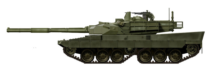 Obj-750T (MBT concept based on the Object 750 tank, using a chassis with tandem tracks) © Tikros