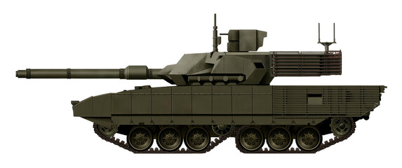 Obj-760T (MBT concept based on the Object 760 tank, using a chassis with tandem tracks) © Tikros