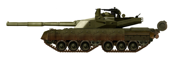 Obj-770T (MBT concept based on the Object 770 tank, using a chassis with tandem tracks) © Tikros