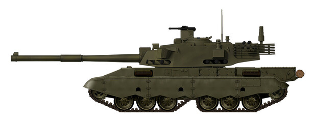 ST-35 Koalitsiya (The concept of a new MBT based on the T-80, using a chassis with tandem tracks, a new turret and a 130mm gun)