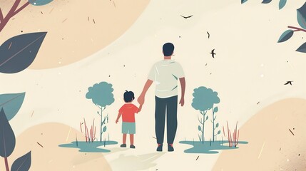Simple Elegant Father's Day Poster Template: Minimalist Design Elements for Heartwarming Greeting Graphics