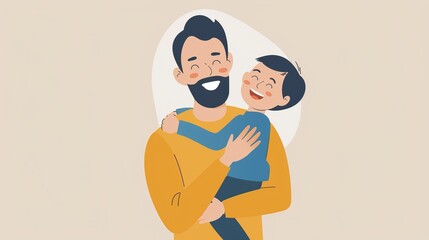 Simple Elegant Father's Day Poster Template: Minimalist Design Elements for Heartwarming Greeting Graphics