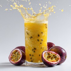 Passion fruit juice splash