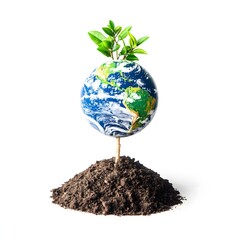 Earth day concept on white background World environment