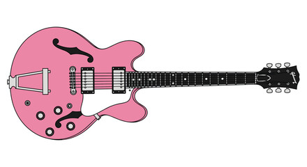 A Detailed Look at the Distinctive Features of a Semi-Hollow Body Electric Guitar