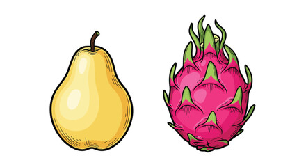 Naklejka premium The World of Fruits A Glimpse into the Nutritional Benefits and Natural Delights