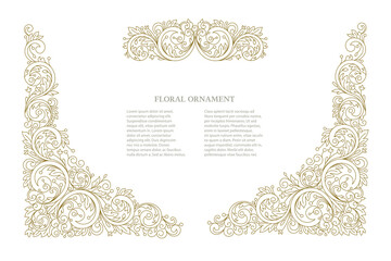 Vector set of vectorian ornamental design, vignettes for design template. Design elements in oriental style. Decor for invitations, greeting cards, certificates, thank you message.