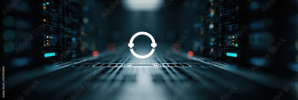 Poster Server Error Screen With Loading Symbol Looping Endlessly in a Data Center Environment