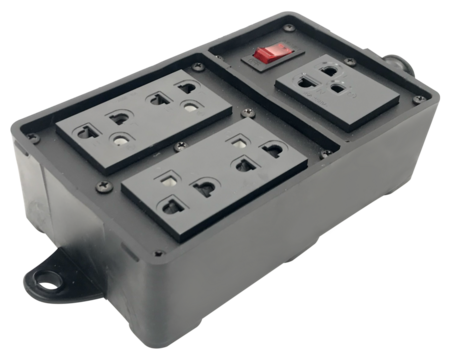 Black electrical on-off switch is an electrical device used in homes and buildings.