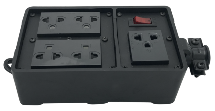 Black electrical on-off switch is an electrical device used in homes and buildings.