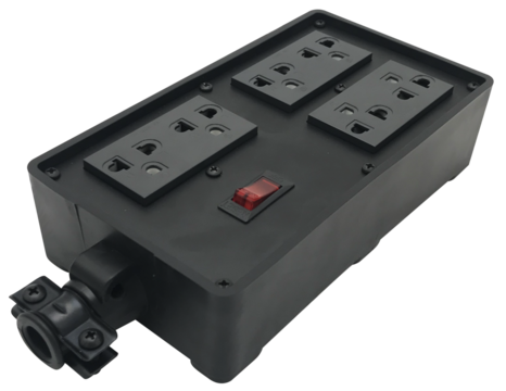 Black electrical on-off switch is an electrical device used in homes and buildings.