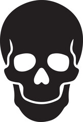 Minimalist Skull Silhouette Vector – Black Icon, Flat Design, No Outline