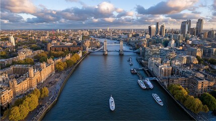 London cityscape featuring a majestic river view