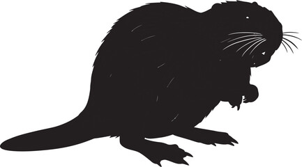 Obraz premium Beaver Animal black color Silhouette Vector