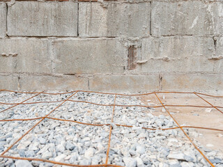 Wire Mat for Concrete Parking Lot Construction.