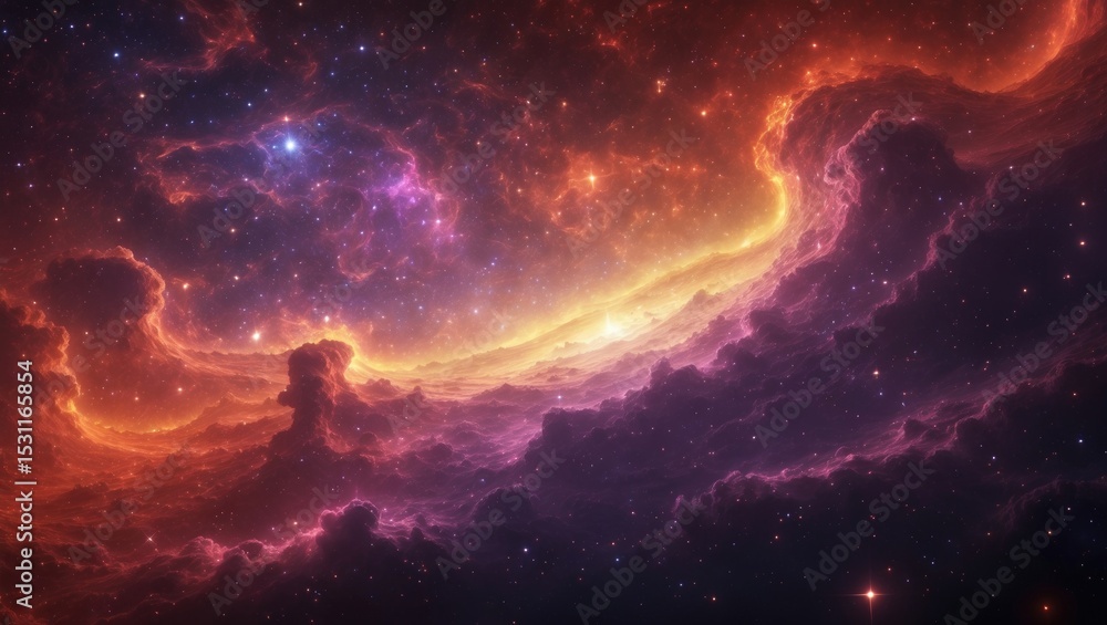 Poster vibrant galaxy in outer space background elements of this image furnished by ai.