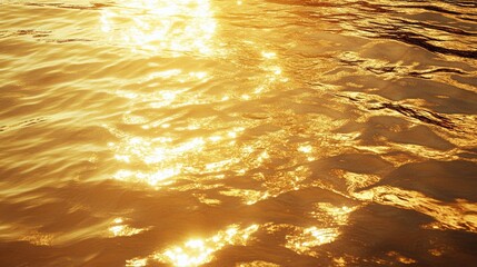 Golden water surface reflections