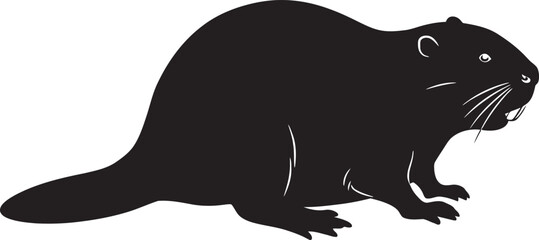 Obraz premium Beaver Animal black color Silhouette Vector